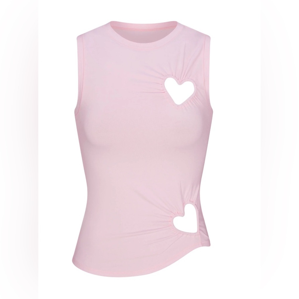 SKIMS Cotton Jersey Heart Tank Cherry Blossom Small NWT